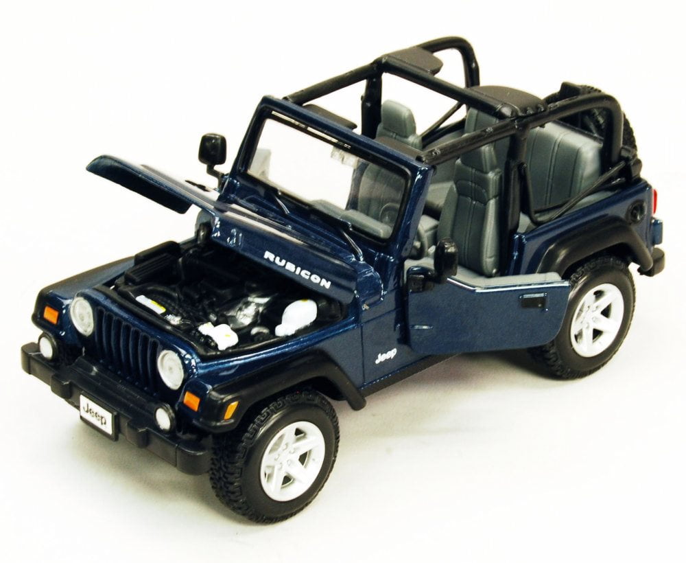 JEEP WRANGLER RUBICON 1:27 DIECAST MODEL CAR BY MAISTO Metallic Blue