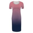 thumbnail image 5 of Kilaqueen Maternity Dress for Photoshoot Short-Sleeve Crew Neck Gradient Pleated Pregnancy Dresses Casual Comfy Maternity Dress, 5 of 6