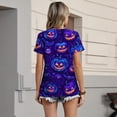 thumbnail image 5 of IYYVV Halloween Shirts for Women Pumpkin Ghost Graphic Halloween Costumes Short Sleeve Crewneck T-Shirt 2026 Light Purple M, 5 of 5