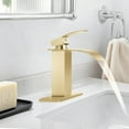 thumbnail image 2 of Single Handle Bathroom Faucet Lavatory Faucet Stainless Steel Single Hole-TP, Brushed Gold, 2 of 6
