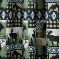 thumbnail image 3 of Estate View™ Moose Lodge Light Filtering Rod Pocket Curtain Panel Pair, 38"x84", Green Black, 3 of 8