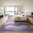 thumbnail image 3 of ODIKA 9'x12' Washable Area Rug Non-Shedding, Easy Care Abstract Tie Gradient Flow Gothic Horizontal Band Purple for Master Suite, California King, Under Bed, 3 of 7