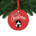 thumbnail image 2 of Funny Animal Round Metal Christmas Ornament, Meowy Christmas, Cat Graphic, Includes Ribbon and Gift Bag, 2 of 2