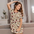 thumbnail image 3 of Fotbe Valentine'S Day Rose Bata de Dormir para Mujer con Estampado, Camisón de Algodón de Manga Corta, Ropa de Dormir Casual, 3 of 6