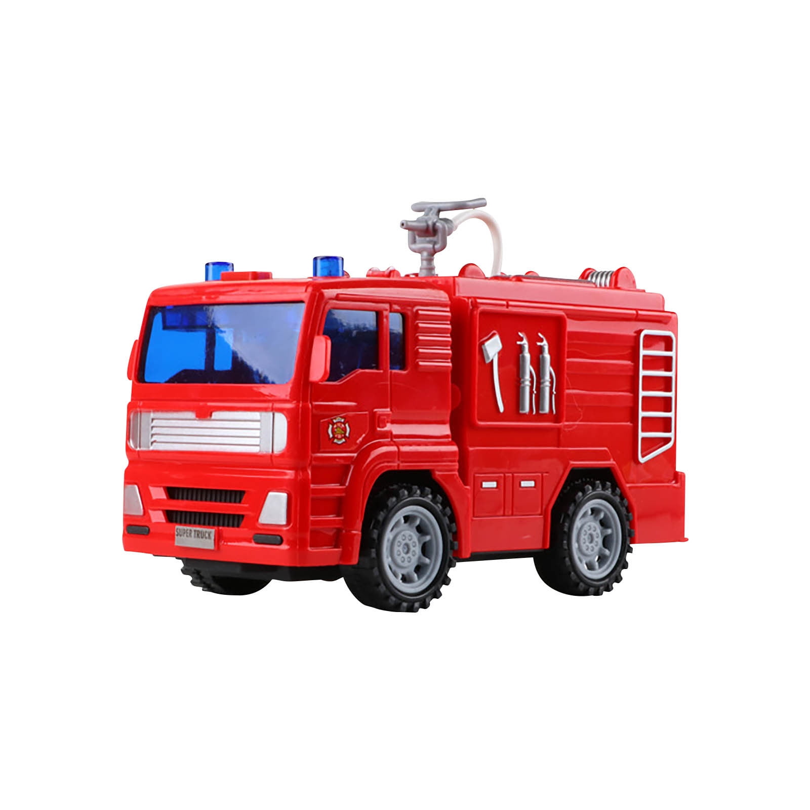 QISIWOLE Big Fire Truck Toy with Lights, Sounds, Sirens, 360