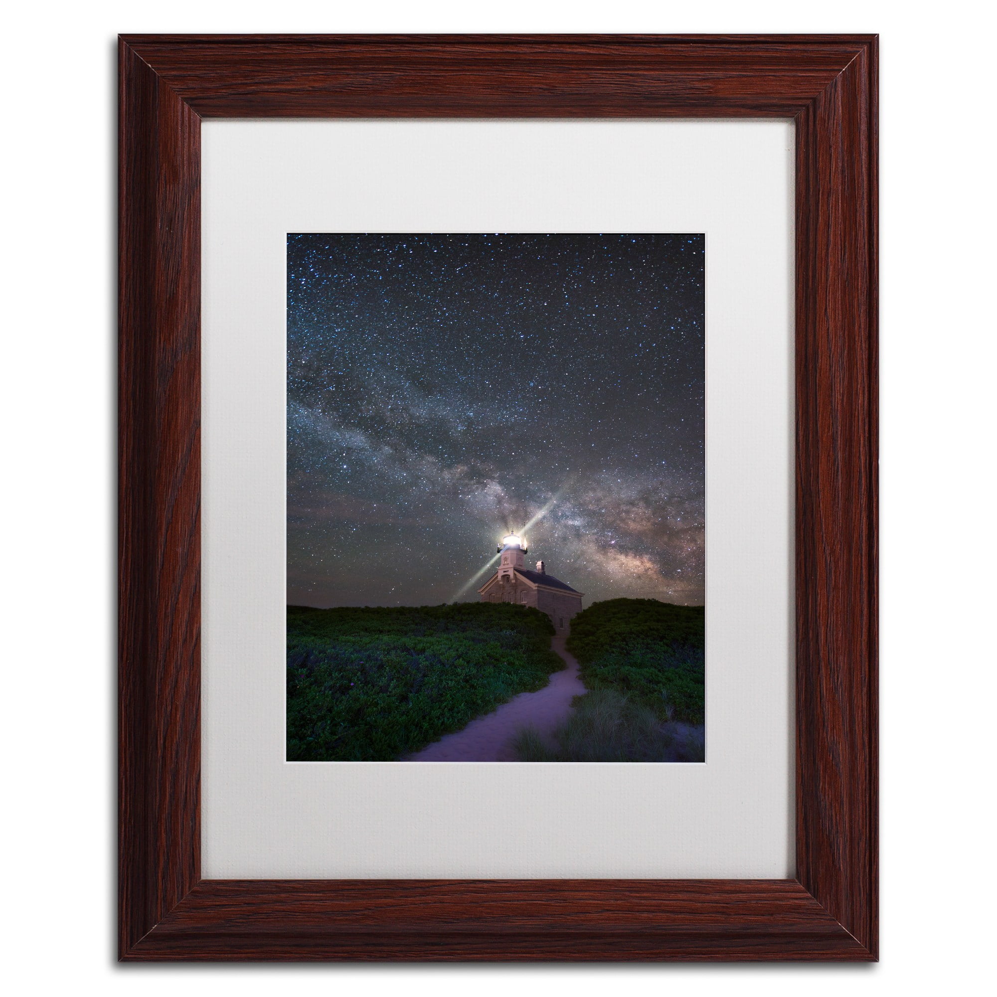 Trademark Fine Art "Follow the Light" Canvas Art by Michael Blanchette Photography White Matte, Wood Frame