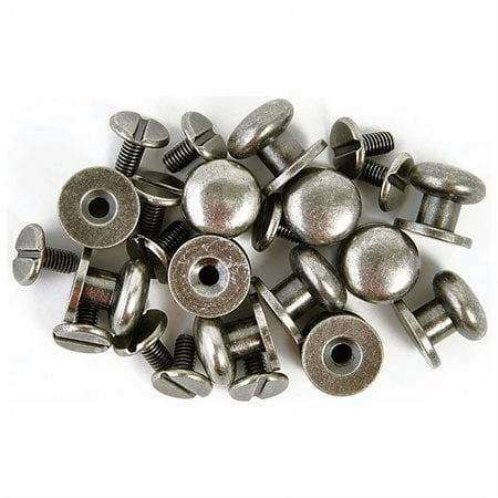 Treasures Metal Drawer Knobs .375" 12/Pkg-Antique Silver