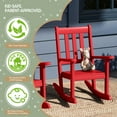 thumbnail image 4 of WestinTrends Malibu 3-Piece Kids Outdoor Rocking Chairs Set With Kids Square Side Table, Red, 4 of 14