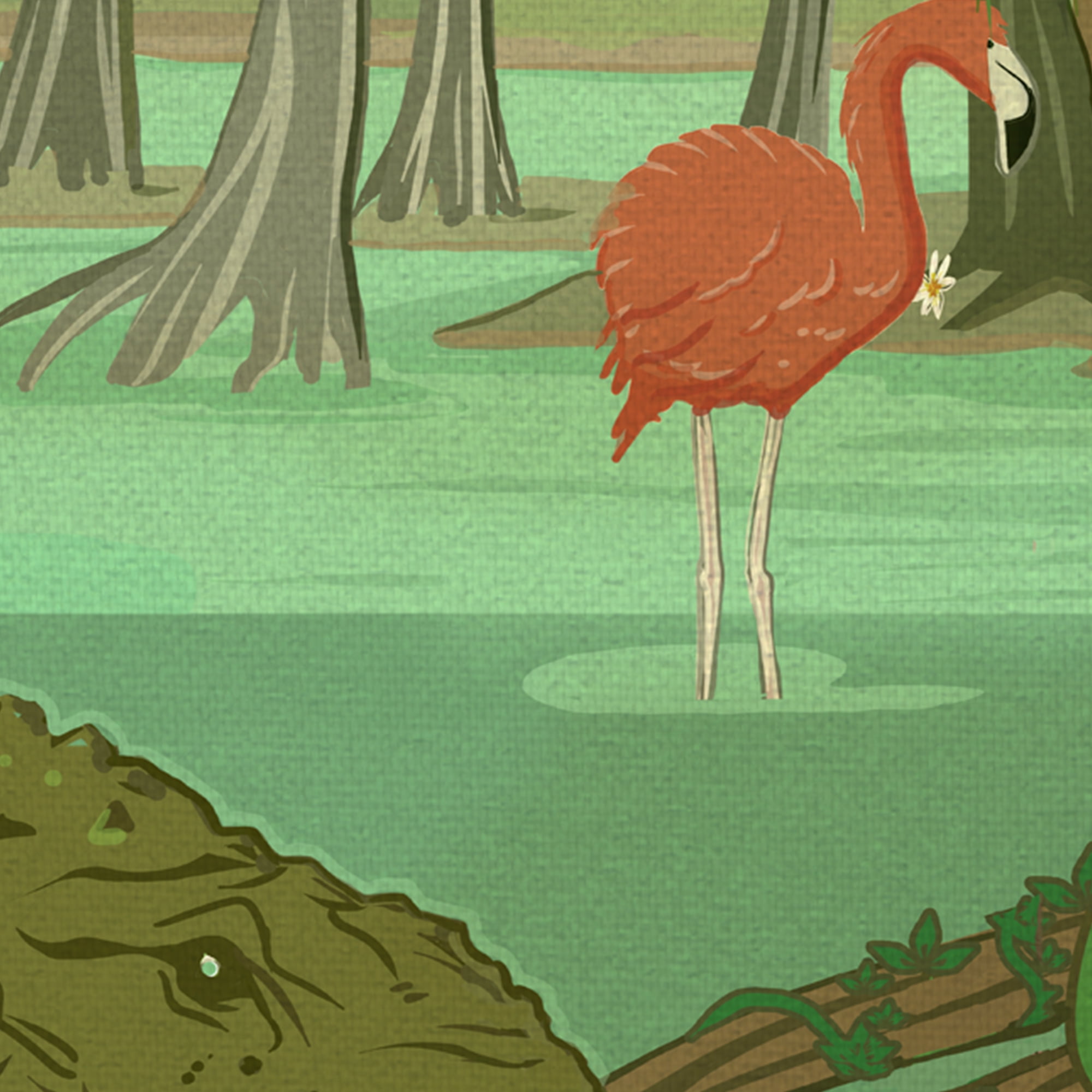 Everglades National Park by Old Red Truck Canvas Art