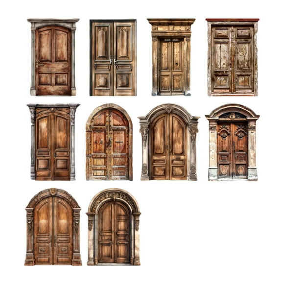 10 pegatinas de papel para álbum de recortes, estilo retro, estilo diario hueco, estéticas, vintage, para puerta. Estilo C