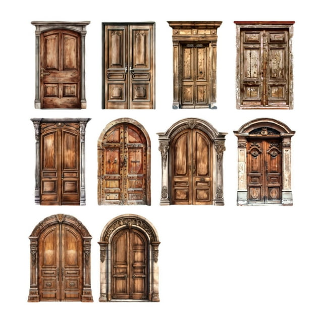 10 pegatinas de papel para álbum de recortes, estilo retro, estilo diario hueco, estéticas, vintage, para puerta. Estilo C