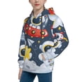 thumbnail image 2 of Fotbe Astronaut And Space Pattern Youth Pullover Hooded Sweatshirt, Boys Hoodie, Kangaroo Pocket Hoodie for Kids Girls -X-Large, 2 of 6