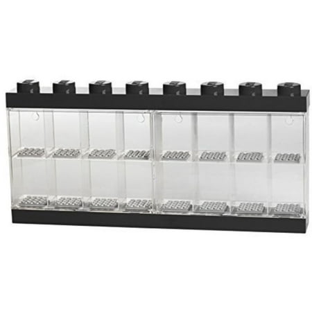 LEGO Minifigure 16 Compartment Plastic Display Case, Black