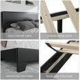 thumbnail image 3 of Sha Cerlin Full Size Upholstered Platform Bed Fame with Adjustable Leather Headboard, Wood Slat Support, Black, 3 of 7