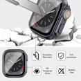 thumbnail image 3 of WWS-3Pcs Screen Protector for Apple Watch Case 45mm 44mm 40mm 41mm,Ultra Style Hard Case+Tempered Glass Screen Protector,Rugged iwatch Bumper Cover for Apple Watch Series 8 Cases 7 SE 6 5 4, 3 of 4