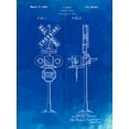 thumbnail image 2 of Borders, Cole 12x14 Black Ornate Wood Framed with Double Matting Museum Art Print Titled - PP231-Faded Blueprint Railroad Crossing Signal Patent Poster, 2 of 4