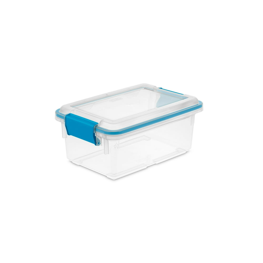 Sterilite 7.5 Quart Clear Plastic Storage Box & Lid w/ Blue Latches (18