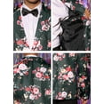 thumbnail image 6 of INSPIRE CHIC Men's Suit Jacket Floral Print Notched Lapel Casual One Button Blazer 38 Pink Black, 6 of 6