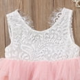 thumbnail image 4 of Nouveau-né Bébé Filles Robe Dentelle Florale Dos Creux Robe Soleil Multi-Couche Maille Tutu Princesse Robe Blanche 2-3 Ans, 4 of 6