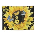 thumbnail image 5 of Orinice Sunflower Butterflies Black Background Tapestry Wall Hanging Unique Style Home Wall Decor Art Living Room Bedroom Apartment Farmhouse Dorm 4 Sizes Available 50x40inch, 5 of 6