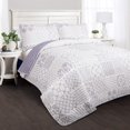 thumbnail image 2 of Lush Decor Monique 3 Piece Reversible Print Pattern Lavender Quilt Set King, 2 of 4