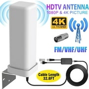 HDTV 1080P Outdoor HD 4K Digital TV Antenna 360 Signal Amplified 39dB 300Miles