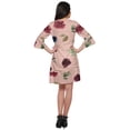 thumbnail image 3 of Moomaya Printed Short Ruffle Style Crossover Robe Bridesmaid Getting Ready Shirt, 3 of 5