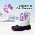 thumbnail image 2 of DREAM PAIRS Kids Snow Boots Boys & Girls Winter Waterproof Mid-Calf Outdoor Warm Shoes Black/White/Purple Camo Size 4, 2 of 6