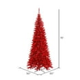 thumbnail image 2 of Vickerman 10' Tinsel Red Fir Slim Artificial Christmas Tree, Red  Dura-lit LED Lights, 2 of 2