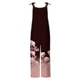 thumbnail image 3 of Usmixi Jumpsuits for Women Fashion Tie Dye Adjustable Strap Loose Wide Leg Pocket Comfy Linen Baggy Long Jumpsuits Overalls Summer Formal Ethnic Style Print Crewneck Sleeveless Maxi Rompers Pink m, 3 of 4