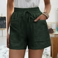 thumbnail image 3 of Women Drawstring Shorts High Waist Casual Loose Wide Leg Lace Up Shorts with Pockets for Summer OD Green XXL, 3 of 6
