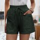 thumbnail image 2 of Pantalones cortos con cordón para mujer, cintura alta, informales, sueltos, pierna ancha, con cordones y bolsillos para verano, 2 of 6