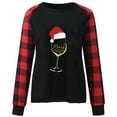 thumbnail image 5 of Tbopshirt Womens Hoodless Sweatshirts,Plus Size Essential Crewneck Sweatshirts Long Sleeve Plaid Christmas Print Splicing Round Neck Pullover T-Shirt Tops, 5 of 5
