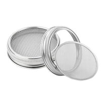 3.3 Inch Stainless Steel Sprouting Lids for Wide Mouth Mason Jars - Easy Use for Organic Sprouts at Home and Kitchen