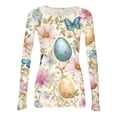 thumbnail image 3 of Long Sleeve Shirts for Women Crewneck Basic T-Shirts Casual Camouflage Slim Fit Stretch Women's Tops, 3 of 6