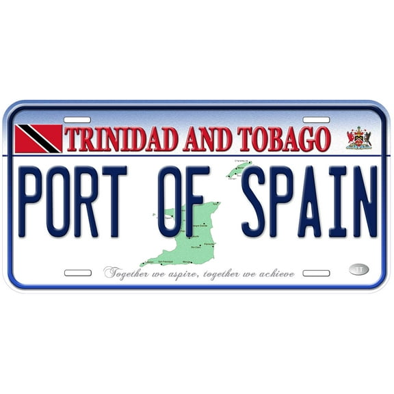 Trinidad and Tobago Port of Spain Custom Caribbean Novelty Car License Plate