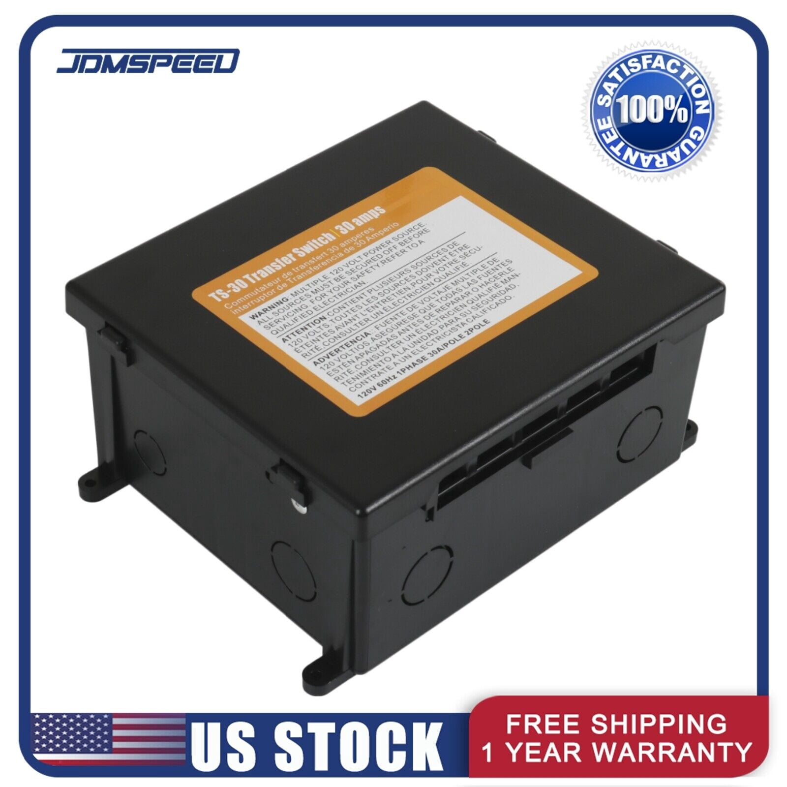 TS-30 30 Amp Automatic Transfer Switch For Inverter Black