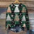 thumbnail image 2 of Christmas Sweatshirts for Women Funny Christmas Tree Print Sweater Tops Long Sleeve Crew Neck Blouses Lounge Warm Thermal Pullover Sweater Blouses Cute Christmas Bell Top Christmas Gifts, 2 of 4