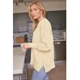 thumbnail image 3 of ORUYROP Women's Crewneck Batwing Long Sleeve Sweater 2023 Fall Oversized Ribbed Knit Side Slit Pullover Top, 3 of 7