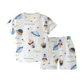 thumbnail image 2 of Utoimkio Toddler Baby Boy Girls 2Pcs Summer Pajamas Set Kids Cute Print Clothes Short Sleeve T-Shirt Tops & Shorts Two Piece Summer Outfits, 2 of 6
