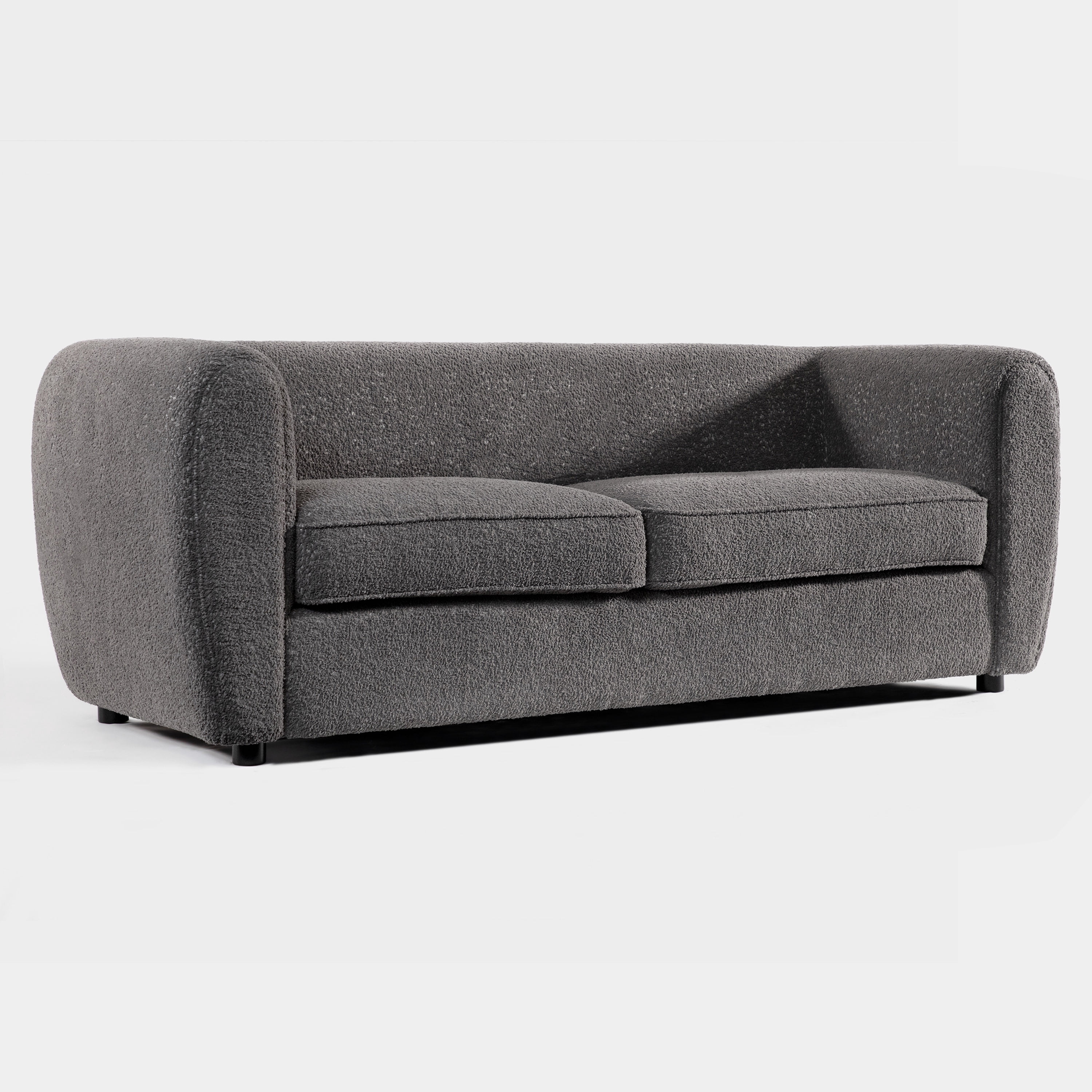 Furniture of America Nallia Tuxedo Style Upholstered Boucle Fabric Charcoal Gray Sofa