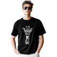 thumbnail image 4 of T-Shirts for Men, Funny Giraffe Crew Neck Cotton T-Shirt Men's Short Sleeve Animal Ears, 4 of 8