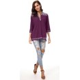 thumbnail image 2 of Haut Boho à Manches 3/4 pour Femmes, Brodé, 2 of 6