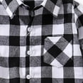 thumbnail image 4 of Toddler Baby Boys Girls Flannel Shirt Jacket Plaid Button Down Lapel Long Sleeve Shirts Coat Tops Kids Fall Winter Shacket Coat Outerwear, 4 of 5