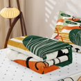 thumbnail image 6 of Homewish Boho Geometric Stripes Zipper Full Size Comforter Sets with Fitted Sheet and 2 Pillowcases,Aesthetic Artwork Zipper Bedding Set,Orange,Reversible,4pcs, 6 of 8