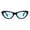 black blue, variant on Womens Pop Color Lens Goth Narrow Cat Eye Plastic Sunglasses Black Yellow