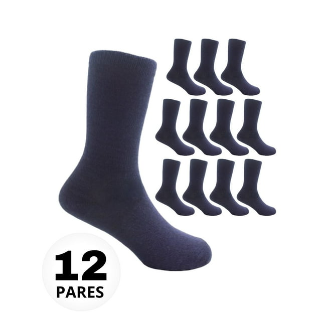 Fruit of the Loom Calcetin para Niño, Talla Chica, Color Marino, 12 Pares