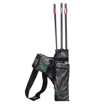 Type Court Quiver Cylindre Arc Flèche Sac à Taille Unique 3 Tuyaux Grande Capacité Porte Poche pour Tir à l'Arc de Chasse en Plein Air Sans Flèches Camouflage
