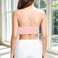 thumbnail image 6 of Jinhomg Lace Bralette for Women V Neck Camisoles Spaghetti Strap Bras Scalloped Ribbed Knit Wireless Crop Top Casual Layering Bra Hot Pink Free Size, 6 of 7