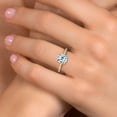 thumbnail image 4 of Gem Stone King 10K Two Tone Gold Sky Blue Topaz and Lab Grown Diamond Engagement Ring for Women | 1.90 Cttw | Round 7MM | Gemstone November Birthstone | Size 9, 4 of 6